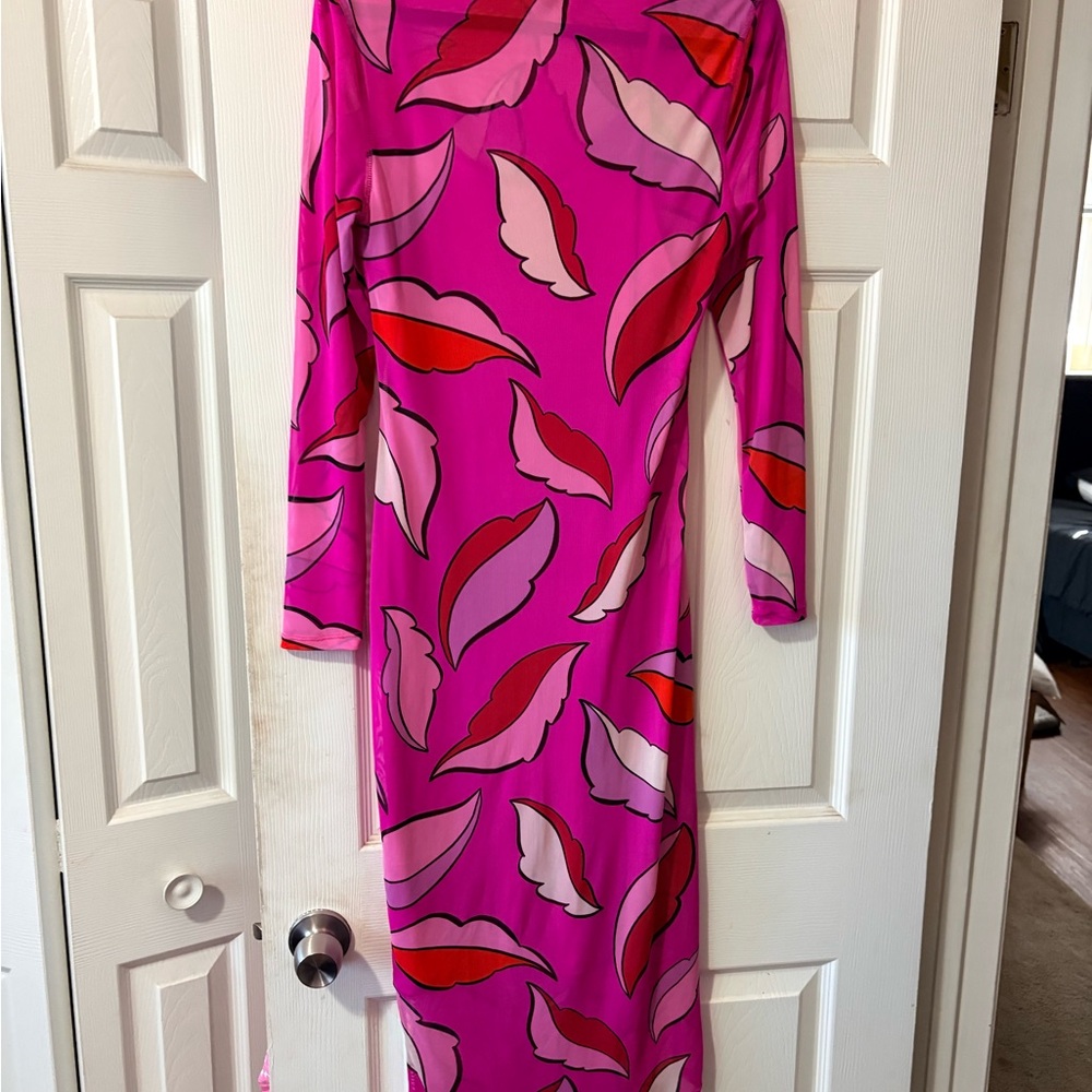 Target Black History Month Mesh Midi Dress | Pink Lips Print | Size M